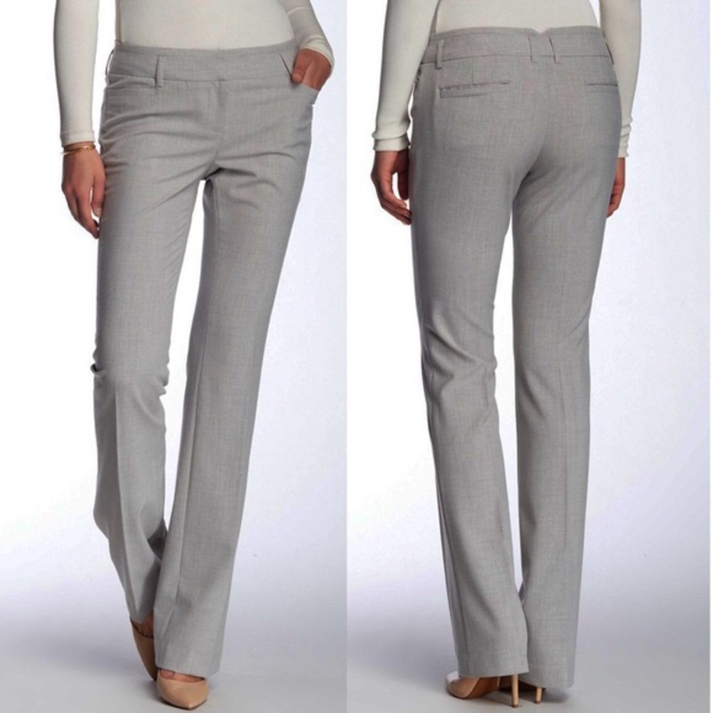 Gray Slim Boot Cut Dress Pants